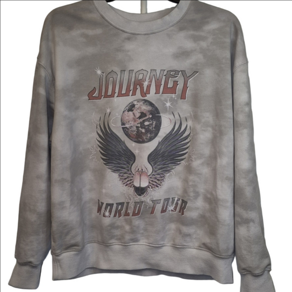 Journey Tops - Journey World Tour Graphic Women's Sweatshirt XL - Gray Classic Rock